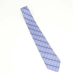 Nautica Mens Necktie Blue Black Tattersall Classic